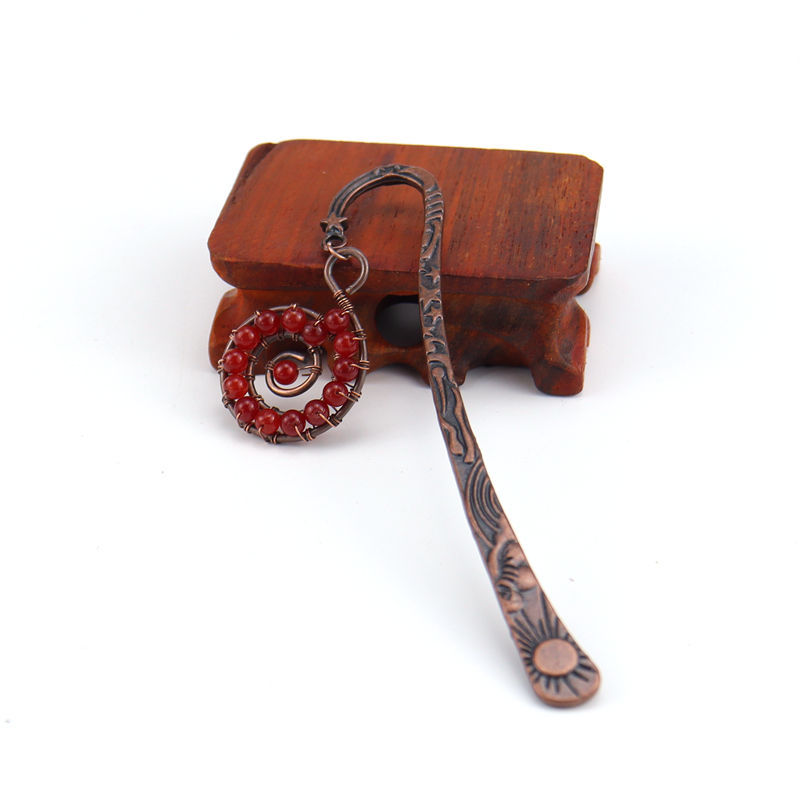 Retro personalizado nuevo hecho a mano con cuentas de colores Concha vida árbol marcador colorido cristal en forma de concha marcador BM05