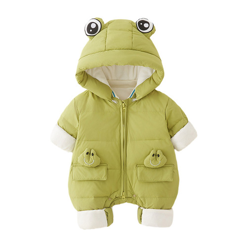 Infant winter clothes baby winter set down jacket onesie white goose down crawling suit newborn outdoor carrier clothing thickened
