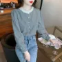 春秋法式修身蕾丝领衬衫