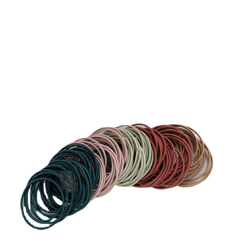 Banda de goma banda de pelo cuerda de pelo banda de goma básica alta elástica durable simple diadema en caja headwear para las mujeres no duele el cabello
