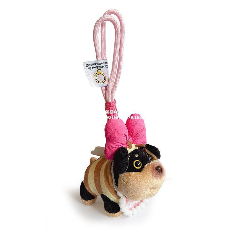 Niedliche Biene Welpen Tasche Anhänger für Mädchen Plüsch Puppe Schnalle Spielzeug Nische High-End-Rucksack Dekoration_voghion.com