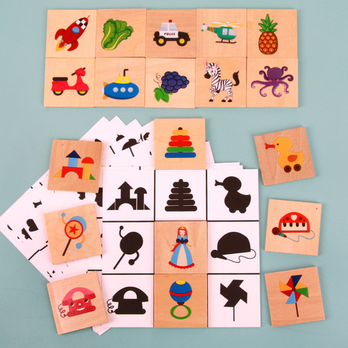 Kindergarten children find shadow shape matching puzzle 0.5 parent-child interactive educational teaching aids for 1-4 year old babies