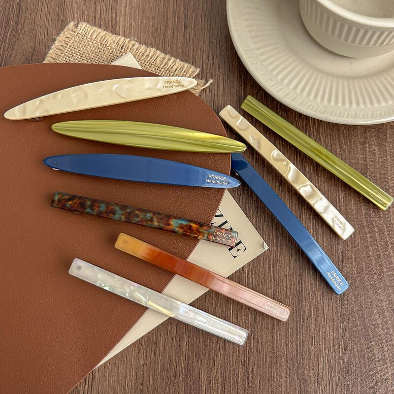 Cross-border refreshing fruit green pearl white clip spring hairpin ponytail clip short hair half hair thin clip