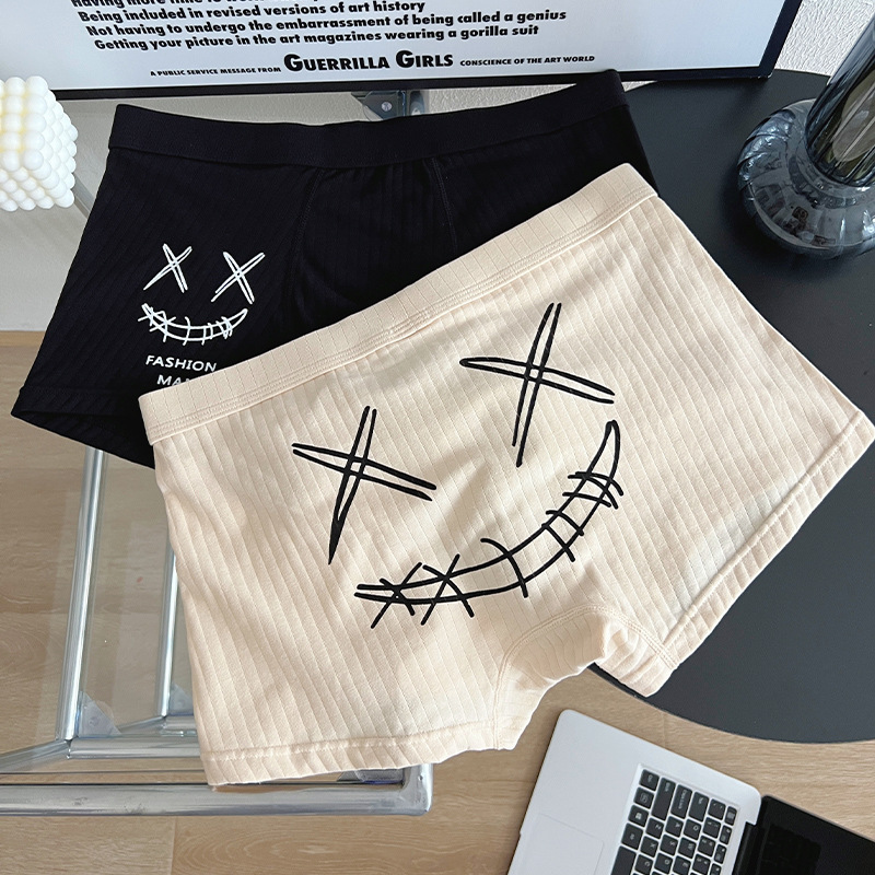 Manufacturer Wholesale Men's Underwear, Pure Cotton Boxer Briefs, Youth Trendy Boxer Briefs, Shorts, Trendy Printed Men's Underwear