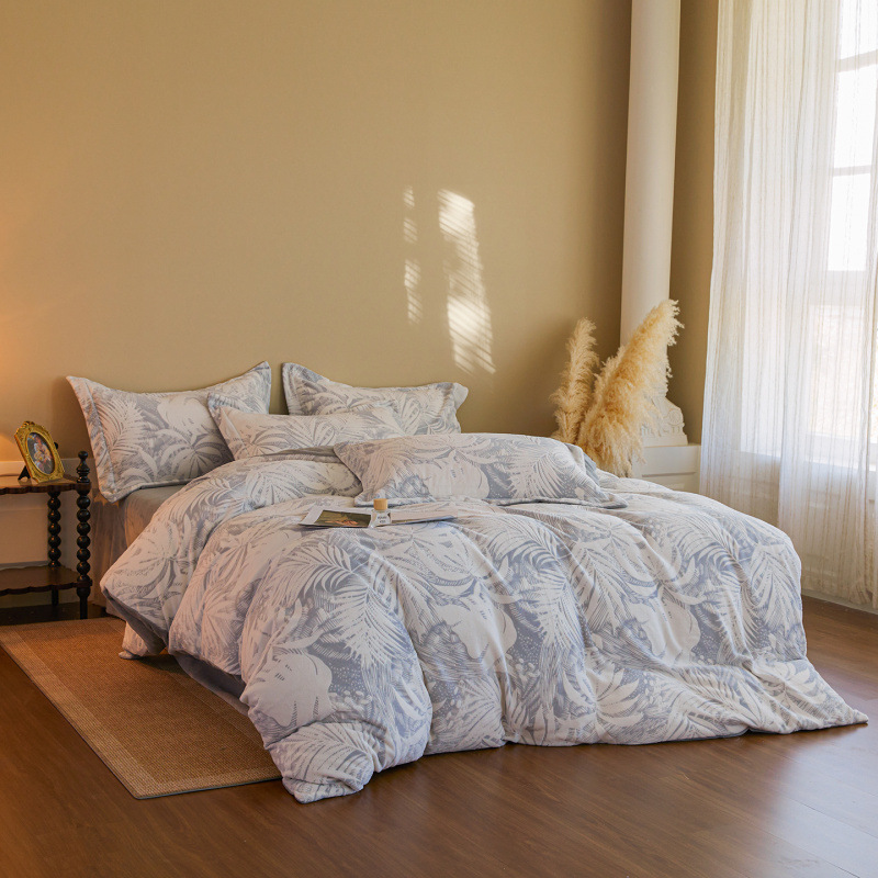 A clase 230g tallado felpa leche felpa cuatro piezas cubre edredón bebé invierno y otoño calentamiento cama cuatro piezas