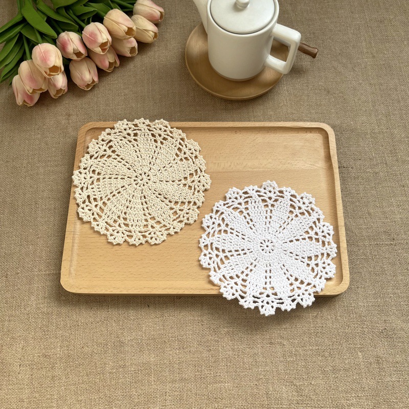 Внешняя торговля ручной работы вязаный крючком коврик для цветочной тарелки большая снежинка 16 см один цветок круглый Ловец снов ядро ​​ретро американский реквизит для стрельбы