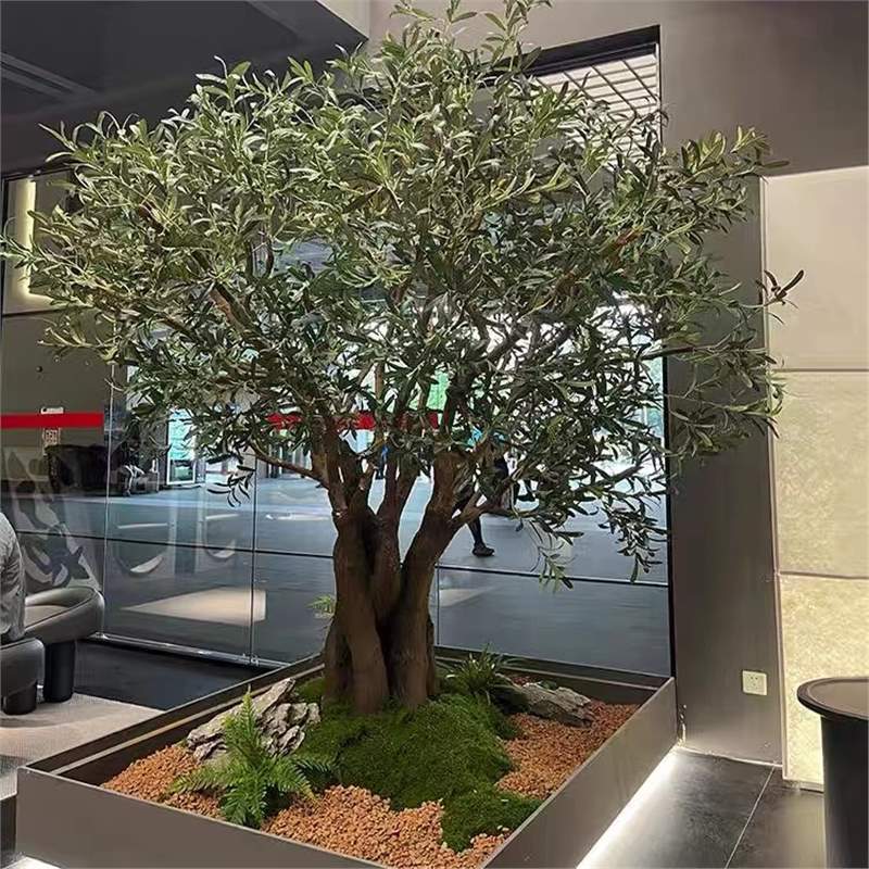 大型模擬オリーブの木造園フェイクツリーティールーム屋内窓中庭植物ソフト装飾フェイクグリーン植物装飾品|undefined