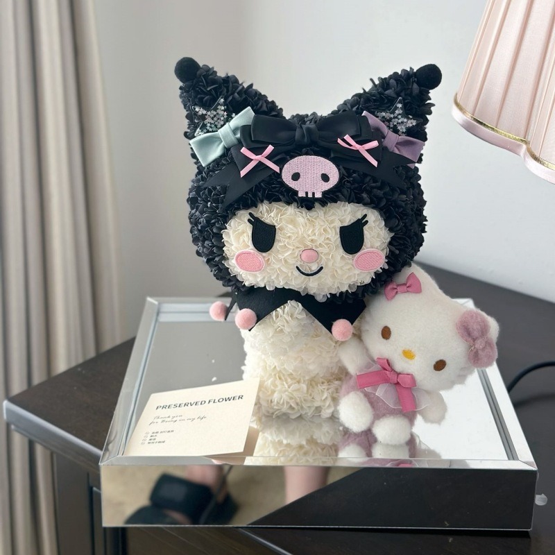 バレンタインデー永生花クロミかわいいアクリル真花置物七夕は彼女の誕生日プレゼント卸売りをします。|undefined