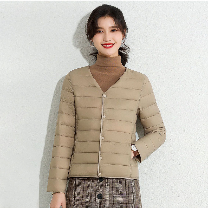 2024新款轻薄小棉衣女贴身棉服女棉服内胆大衣伴侣时尚内穿无领简