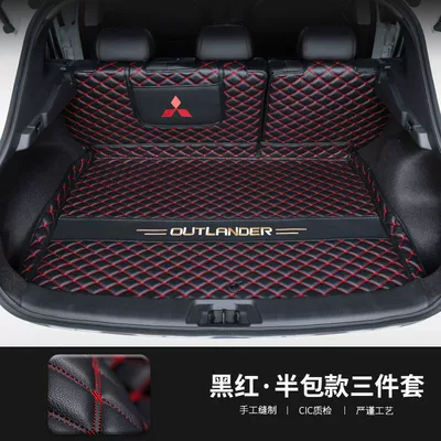 Suitable for 21 Outlander: Trunk Mat - olan-de-five-seats-three-piece-set-black-and-red-see-details