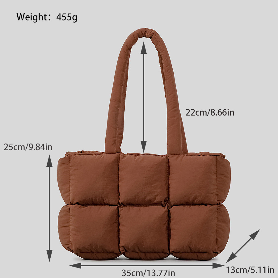 Nuovo sacco a pelo in cotone imbottito morbido, grande capacità, leggero, in cotone, borsa tote in cotone alla moda, semplice e femminile_voghion.com