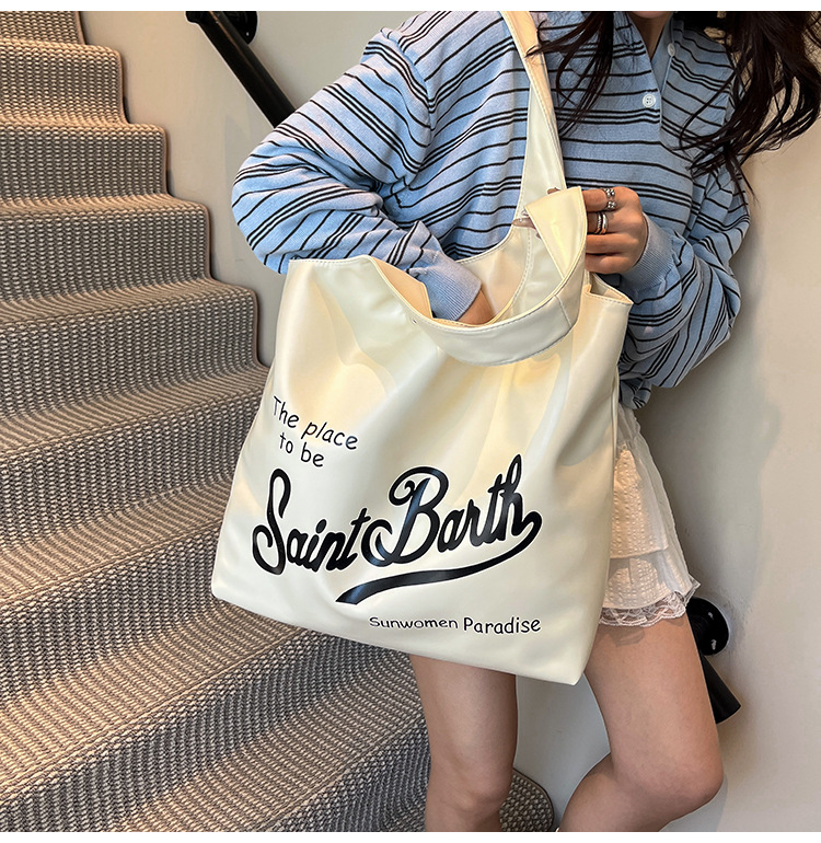Large-capacity single-shoulder bag for women, 2025 new style, fashionable, casual and versatile tote bag, letter niche design handbag undefined