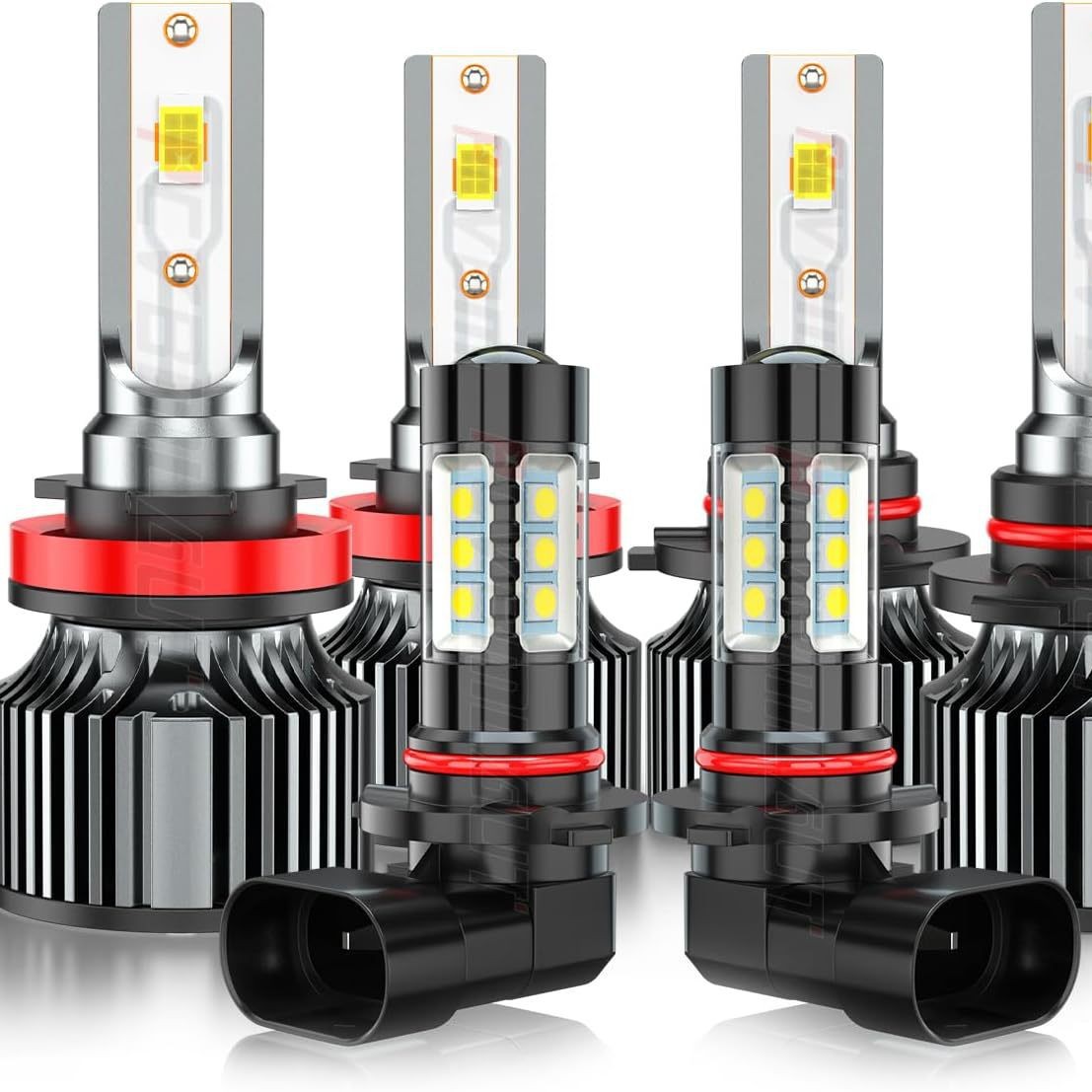 Faros transfronterizos de automóviles LED faro de niebla 9005 9006 h11 CSP LED conjunto de luz blanca image 2