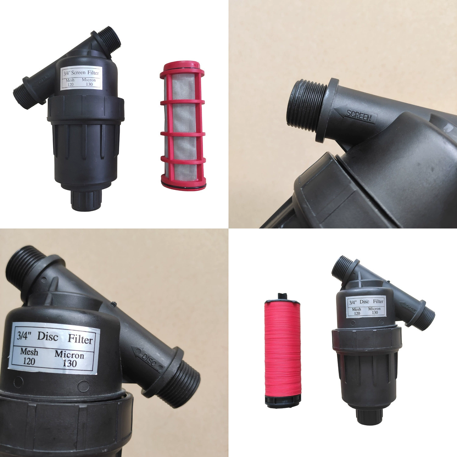 6 минут, 1-дюймовый небольшой сетчатый штабелируемый фильтр для орошения сада, капельное орошение, микро-разбрызгиватель, пластиковая система фильтрации