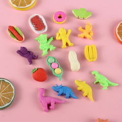 Cartoon Fruit Cake Dinosaur Superman Bag Eraser Creative Three-dimensional Eraser Kindergarten Gift Small Reward