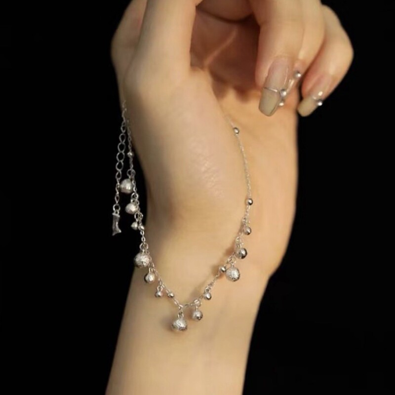 Silver Meteorite Tassel Anklet, Niche Minimalist Personality Design, Cool Style, Fashionable and Elegant Anklet with Meteorite Elements