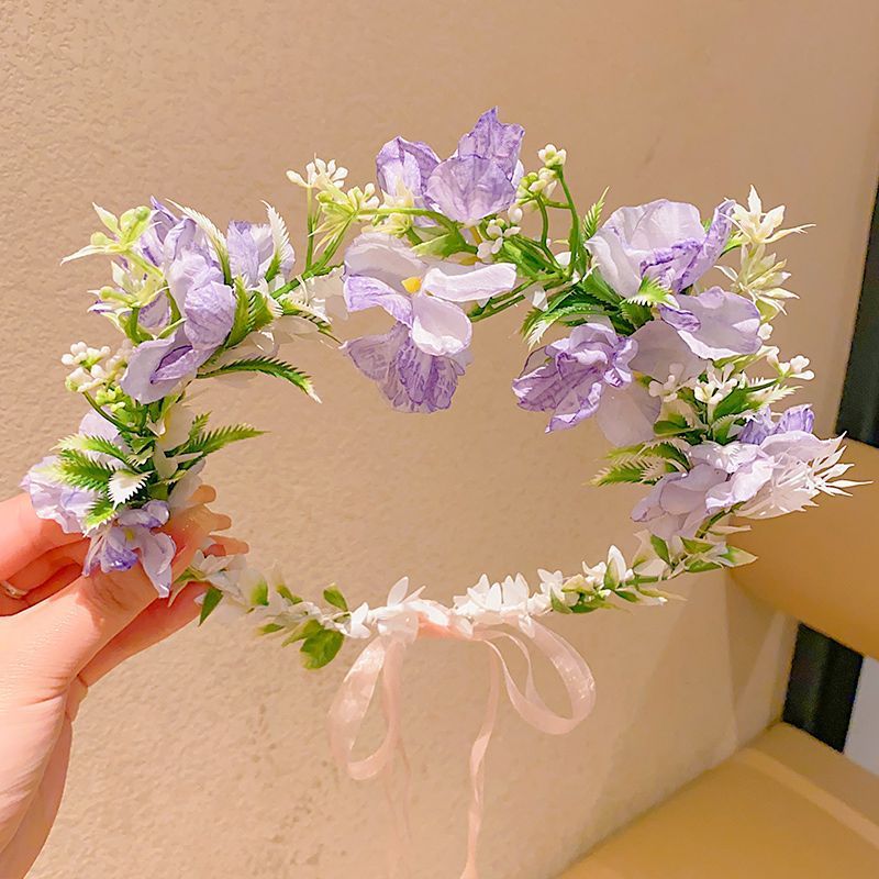 Guirnaldas de flores para niños princesa sen cabello bandas de cabello vestido de flores de boda flores de cabello para niñas de alto valor facial bandas de cabello adornamientos
