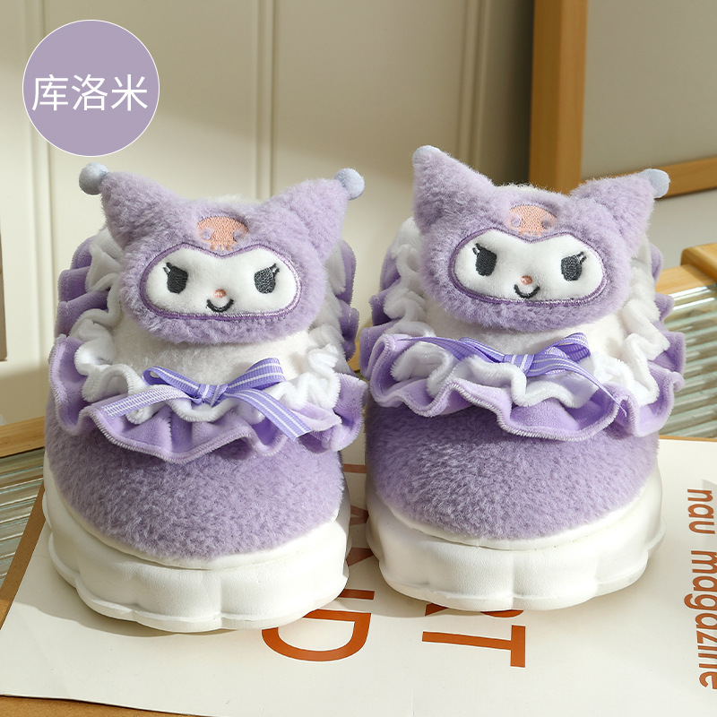 Lindo tiburón Zapatillas de algodón para mujeres Otoño e Invierno casa interior antideslizante cálido fondo grueso casa pareja Zapatillas de lana al por mayor