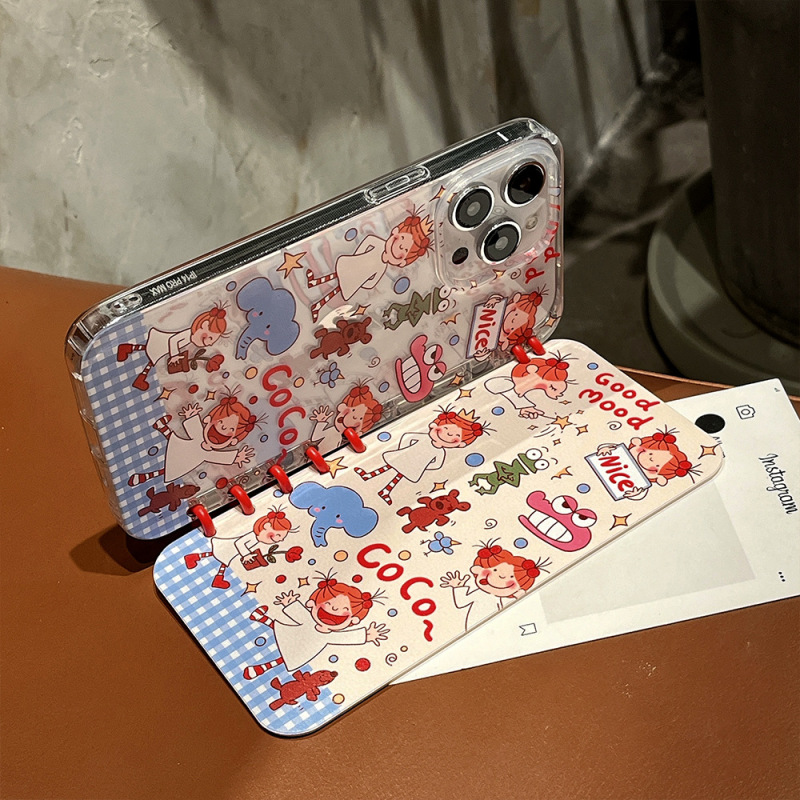 Apple 16pro クリエイティブスタンド保護カバーかわいいクマ iphone15 フリップブック電話ケース 14 に適しています。|undefined