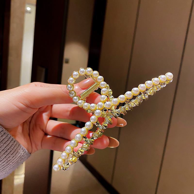 Elegante Geométrico Aleación Embutido Perlas Artificiales Garras De Pelo 1 Pieza display picture 1