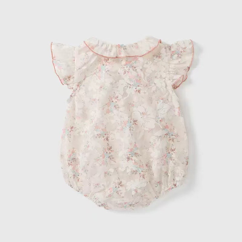 Ropa de bebé de una pieza Hanfu Ropa de bebé para niñas Estilo delgado Cheongsam rosa Pi Pi abrigo delgado