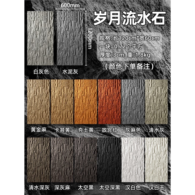 Pared de fondo de piel de piedra de pu, ladrillo de pared exterior de piedra cultural ligera, panel de revestimiento de piedra de pu ultrafino, tablero grande con piedra de hongo