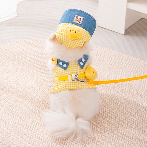 Pet Harness Back Harness Lead Rope for Cats and Dogs, Spring and Summer Outdoor Clothing for Cats and Dogs, Travel Gear, Pet Accessories