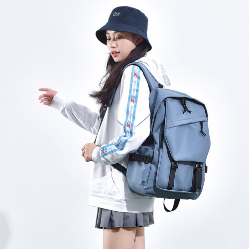 Backpack, trendy backpack, simple couple backpack, junior high school student, high school student, college student school bag, fashionable large capacity