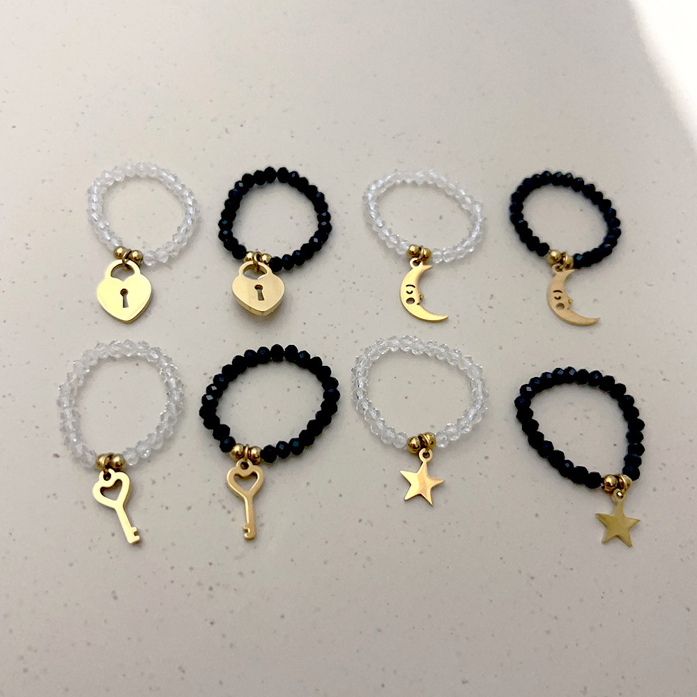 Simple Style Geometric Stainless Steel Patchwork Rings 1 Piece