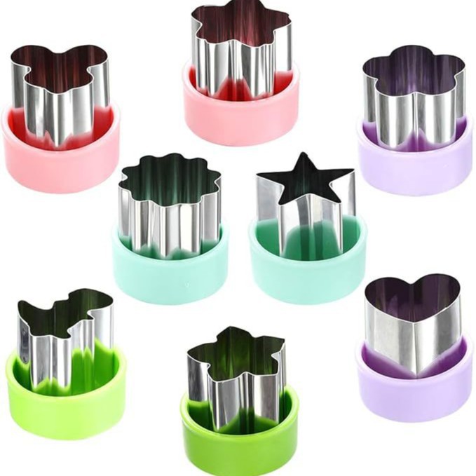 Amazon DIY acero inoxidable frutas molde de relieve de dibujos animados frutas y verduras molde de corte de harina de mariposa molde de alimentos suplementarios