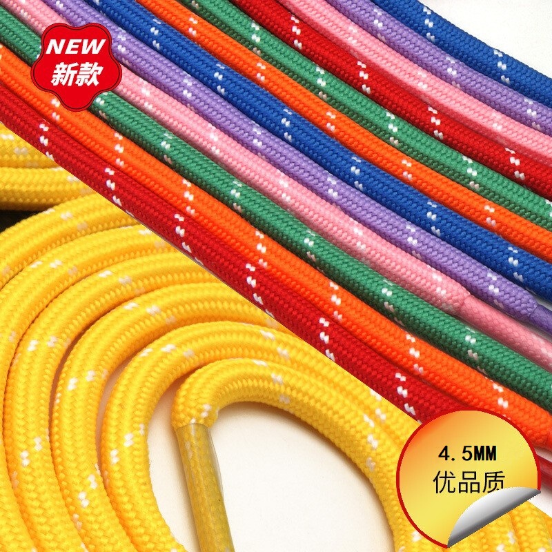 Factory 4mm Colorful Dense Twill Round Shoelaces, Fashionable Casual Shoe Accessories, Mixed-Color Garment Accessories, Hat Cords