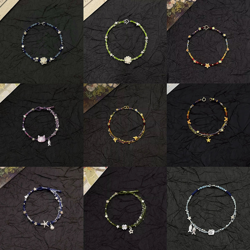 "Rainbow Memory" Star Colorfulful Braided Bracelet Niche High-Looking New Chinoiserie Unique Design Beaded Bracelet