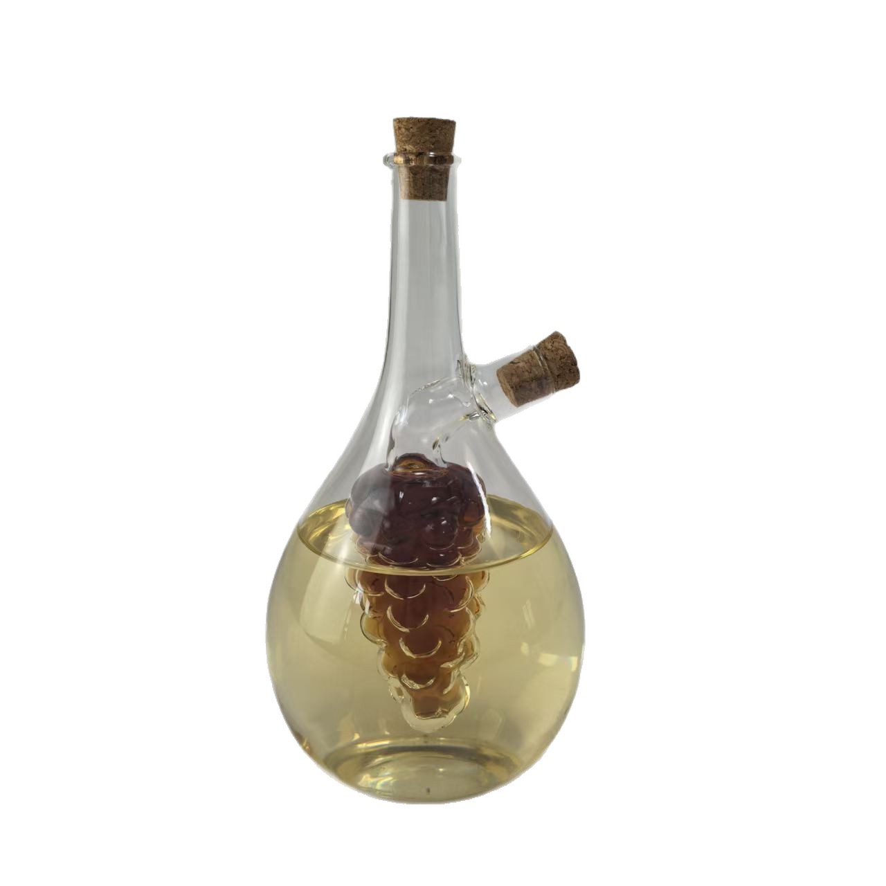 Botella de aceite de vidrio multifuncional creativa botella de condimentos de cocina de comedor aceite de sésamo miel de oliva 2 en 1 aceite de vidrio