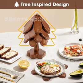 制定实木创意摆件相思木隔热垫一棵树锅垫ins风多功能木制碗垫