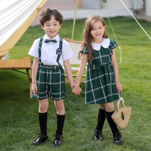 Kindergarten girls boys england style school uniforms for kids children graduation class photos shooting chorus costumes  for baby 