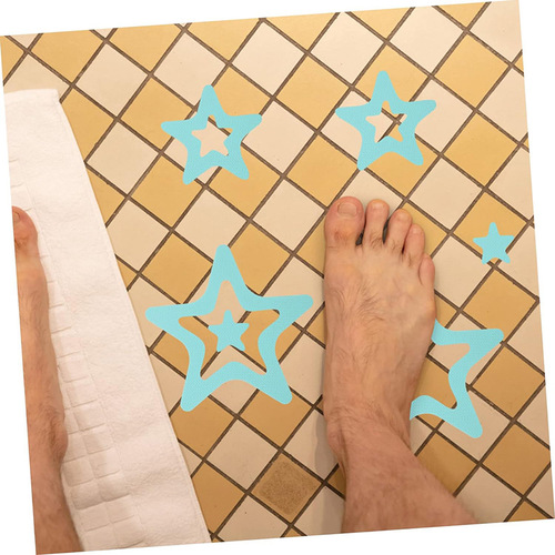 Cartoon Five-Pointed Star Non-Slip Bath Mat, Peva Shower Floor Waterproof Decal, Star Bathroom Anti-Slip Sticker