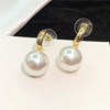 Silver needle, crooked universal earrings from pearl, silver 925 sample, Korean style, internet celebrity