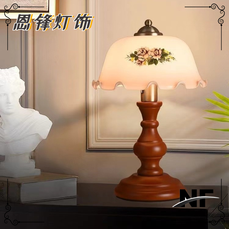 复古木座台灯民国老上海中国风仿红木装饰灯古典台灯创意床头灯