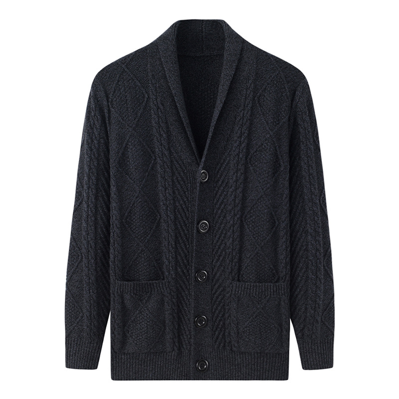 外搭毛衣2021年新欧美男款秋冬宽松大码加厚毛衣开衫外套男羊绒衫