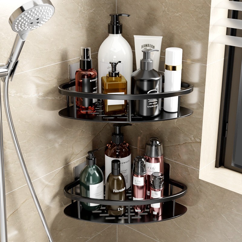 Zhuoyi espacio de aluminio rack de almacenamiento de baño Baño Punch-libre pasta de almacenamiento rack de fábrica directa de aleación de aluminio trípode