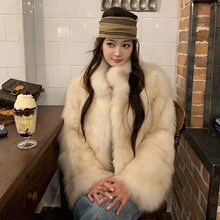'位千金'冬季韩版皮草新款时髦立领整皮仿狐狸毛皮草外套女