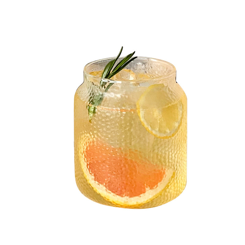 Inswind Red Hot Restaurant Taza de vidrio resistente al calor Taza de menú de frutas de gran capacidad Taza de café de hielo americano Taza de bebida de jugo