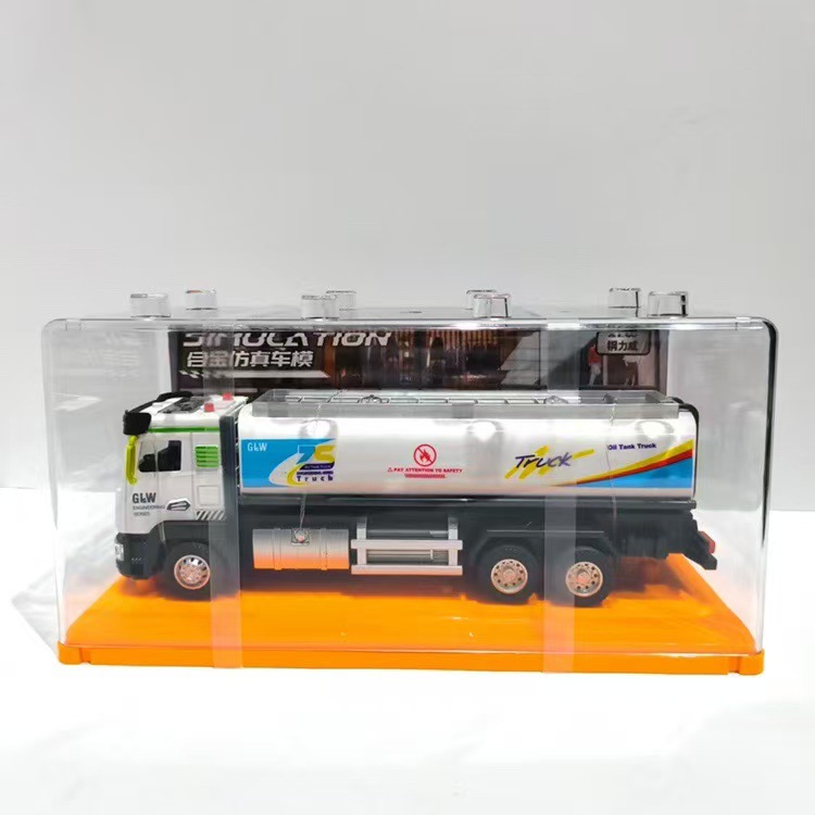 Large Alloy Inertia Oil Tanker Toy 1:40 Alloy Engineering Oil Tanker Transport Car Artificial Model for Boys and Girls