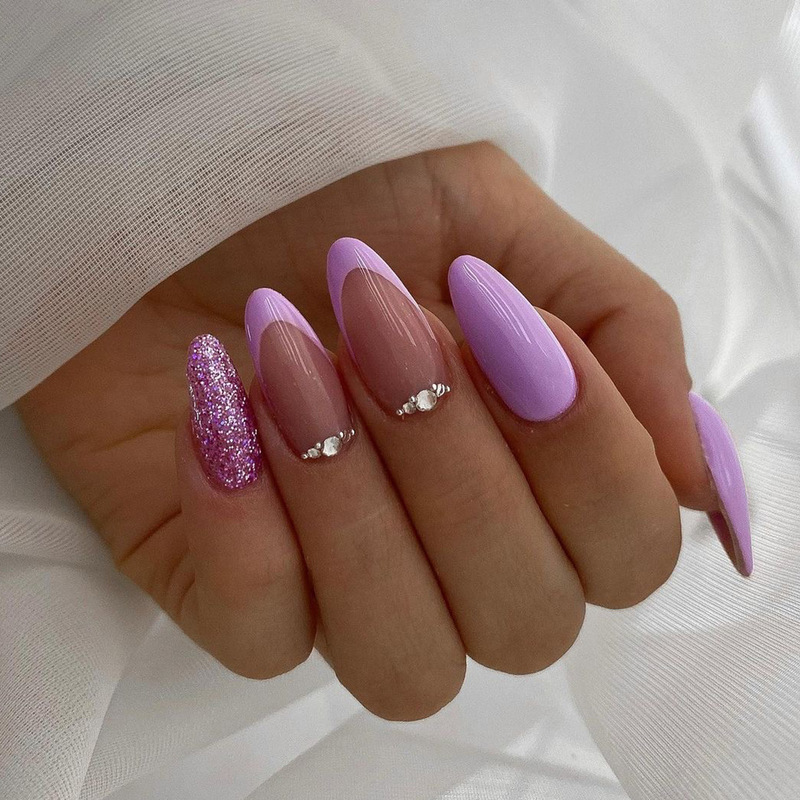 Cross-Border Nail Patches, Purple Wearable Nail Patches, Simple Diamond-Encrusted Wearable Nail Patches, Fake Nail Patches Cross-Border Nail Patches, Purple Wearable Nail Patches, Simple Diamond-Encrusted Wearable Nail Patches, Fake Nail Patches