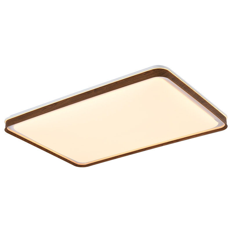 Luz principal de la sala de estar de Gujia protección de ojos luz de techo luces de dormitorio de color nuez estilo antiguo luz de estudio moderna y simple 357L