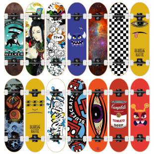 Skateboard Surface Adult Men's and Women's Children's Short Double Rocker Maple Fish Board Four-wheel Scooter 3108 Skateboard