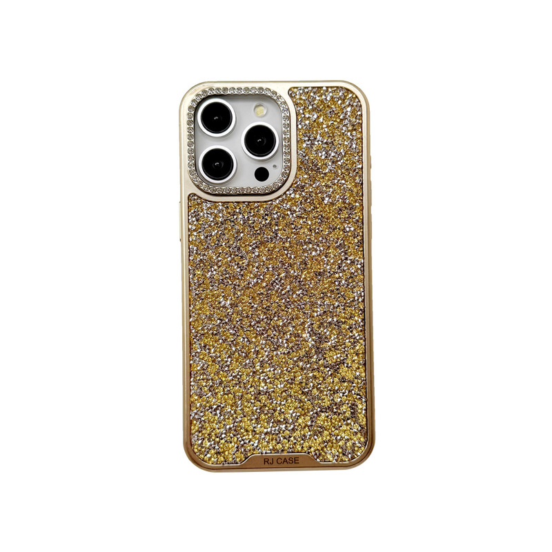 フルダイヤモンドサイドグリッター高級ラインストーンミラーフープドットダイヤモンドiPhone16Promaxライト高級アップル携帯電話ケースに適しています|undefined