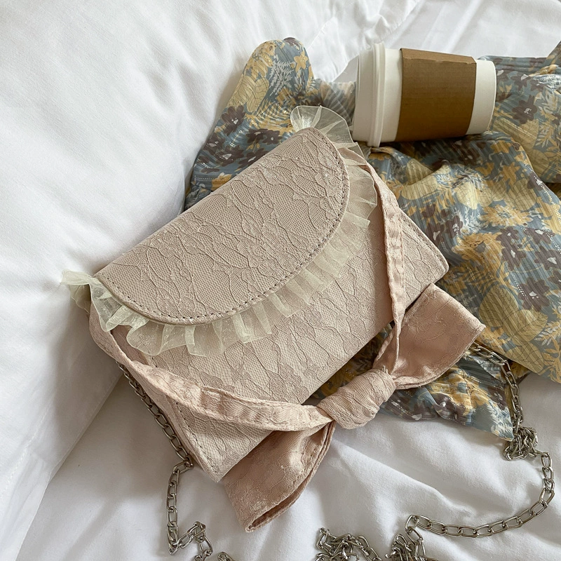 Новая осенняя коллекция 2025: Модная кружевная сумка-клатч, женская сумка на запястье, на одно плечо, кроссбоди с цепочкой