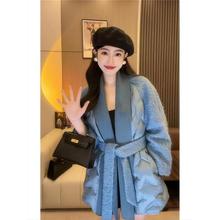 高级新款香风棉服感炸街加厚女外套冬季中长款棉服拼接小YZSL