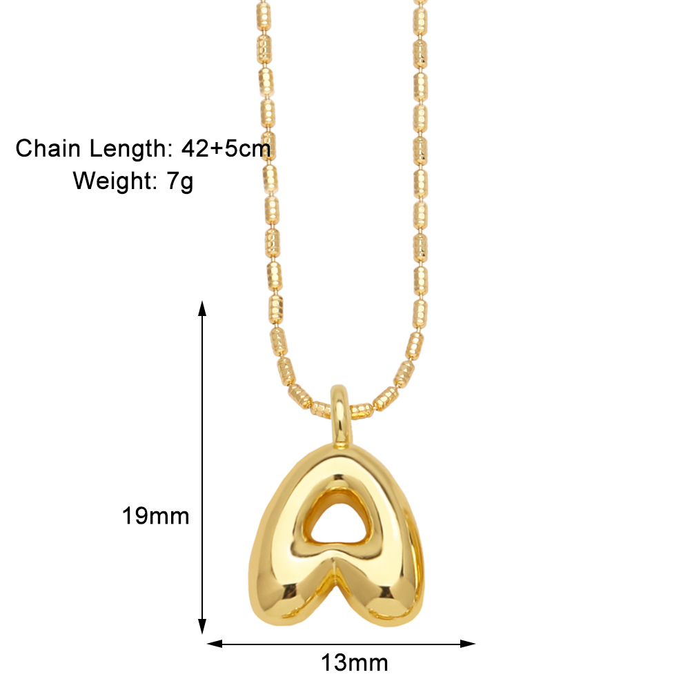 10g Weight Gold Plated Plating Material Pendant Necklace Classification 1 Piece Quantity Daily, Street Occasion Copper Material Letter Pattern Unisex Gender Simple Style Style Copper Gold Plated Simple Style Letter Pendant Necklace 2